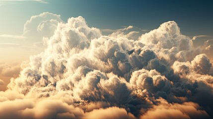 Fototapeta na wymiar an airplane flying in the sky above a cloud filled sky. generative ai