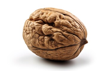 Fototapeta premium walnut wood isolated on white background. Generated by AI