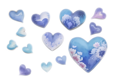 Hearts isolated on transparent background, extracted, png file