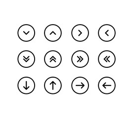 arrow set icon button outline
