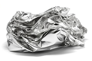 silver foil isolated on white background. Generated by AI.