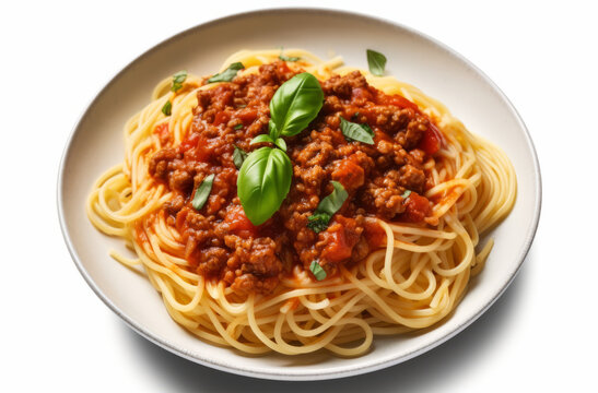 Transparent PNG Image of Vegan Spaghetti Bolognese, Generative AI.