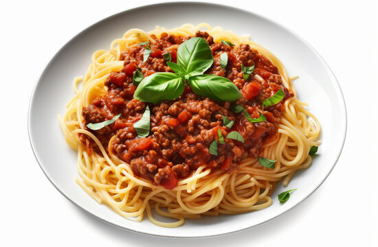 Transparent PNG Image of Vegan Spaghetti Bolognese, Generative AI.