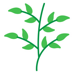 Illustration of Branch Leaves Flat Icon