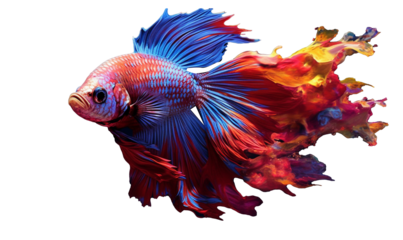 siamese fighting fish isolated on white HD transparent background PNG Stock Photographic Image