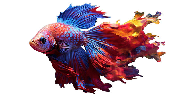 siamese fighting fish isolated on white HD transparent background PNG Stock Photographic Image