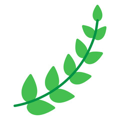 Illustration of Branch Leaves Flat Icon