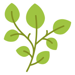 Illustration of Branch Leaves Flat Icon