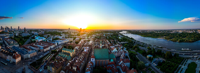 aERIAL VIEW OF oLD CITY IN wARSAW