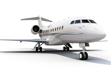 private jet isolated on white background. generated by AI.