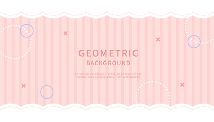 Simple modern geometry pink  background with lines and dots.