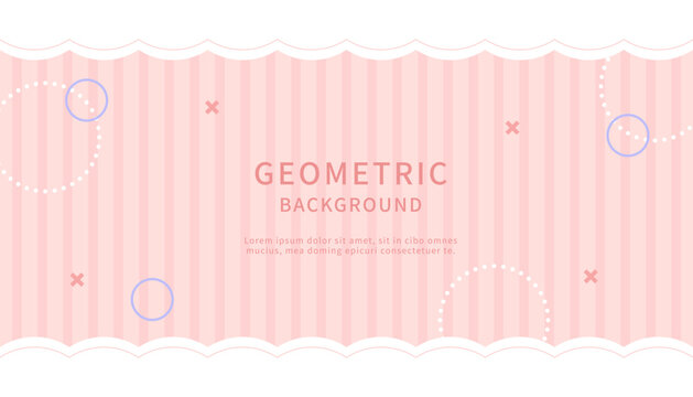 Simple modern geometry pink  background with lines and dots.