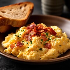 scrambled eggs with bacon