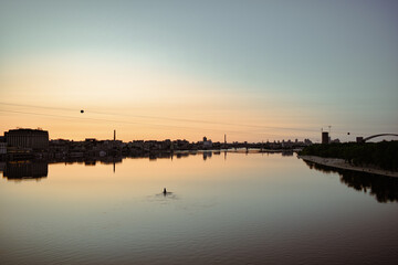 Sunset ovet the city Kyiv