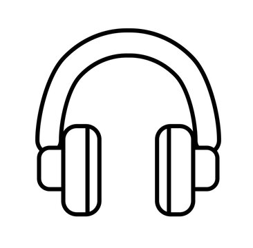 recommend clip art: Cute headphones back to school cartoon outline icon	