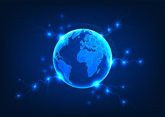 World network connection technology Refers to the connection to the Internet network that covers the whole world. used to transmit data with a high-speed signal There are lightning bolts