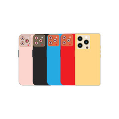 Max in Space colorful. In latest phone, is an innovation and equipped with three cameras. background.  screen and back side. realistic vector. Smartphone Vector illustration. View of a Isolated Device