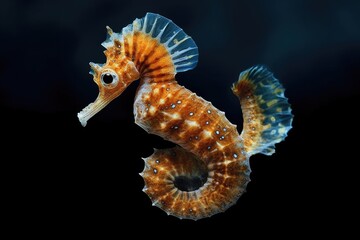 Short-snouted seahorse Hippocampus Sea animal, AI generative - obrazy, fototapety, plakaty