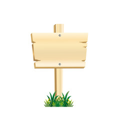 wooden sign board with grass