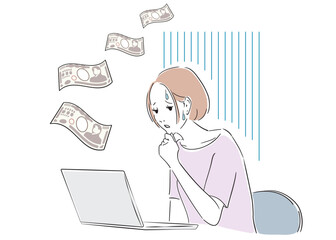お金の管理がうまくできず不安な女性