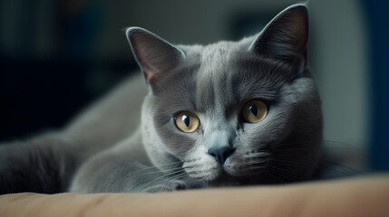 a cat is sitting on the couch - generative ai