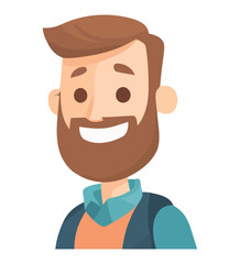 A cheerful man with a beard