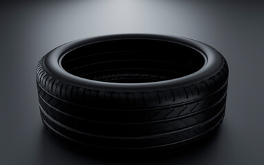 3d Tires laying on the polished floor.