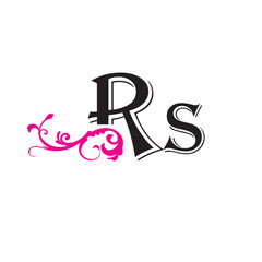 Initial RS letter luxury beauty flourishes ornament monogram logo Swoosh Letter Logo Design for business and company identity. Water Wave RS Logo with modern trendy