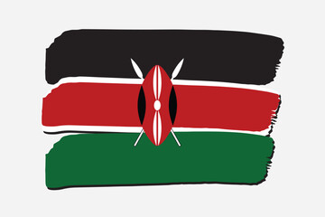 Kenya Flag with colored hand drawn lines in Vector Format