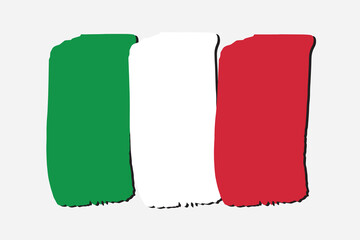 Italy Flag with colored hand drawn lines in Vector Format