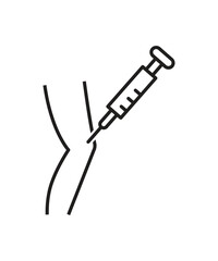 hand with injection icon, vector best line icon.