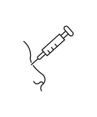 nose with injection icon, vector best line icon.