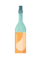 Wine bottle icon design on transparent background