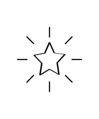bright star icon, vector best line icon.