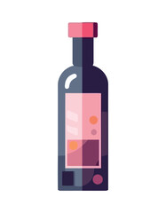 Wine bottle illustration, flat design