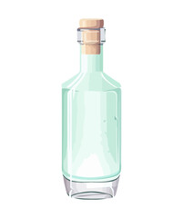 Fresh wine in glass bottle