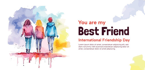 Happy Internasional Friendship Day poster card poster ilustration