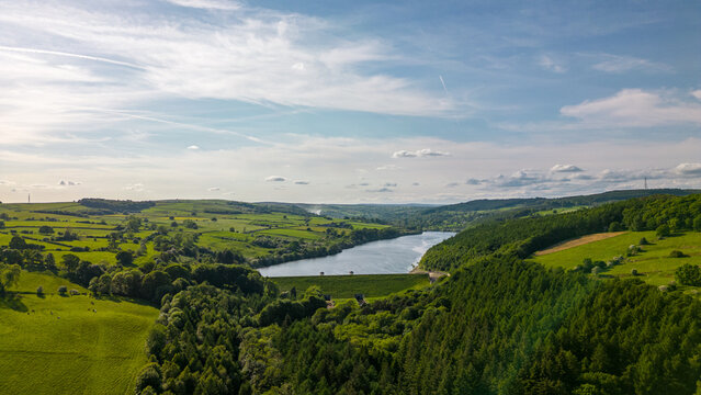 Scenic aerial landscape photography in Yorkshire, UK