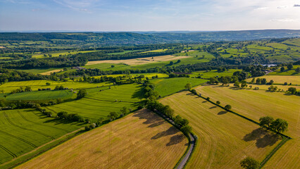 Fototapeta na wymiar Scenic aerial landscape photography in Yorkshire, UK