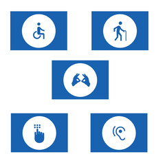 set of icons disability rights vector illustration