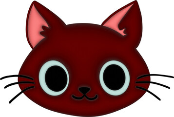 Red cat face