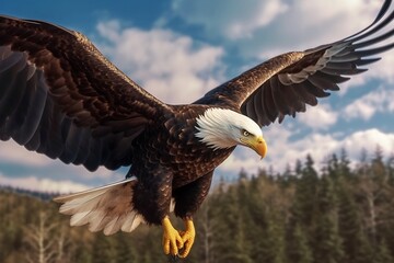 Fototapeta premium bald eagle in flight.