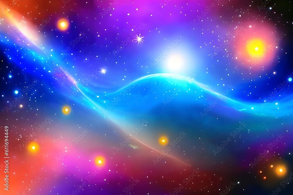 Poster a mystical bokeh background, with ethereal and glowing lights in a cosmic array, evoking a sense of 