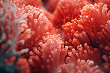 Red coral reef close-up, AI Generated
