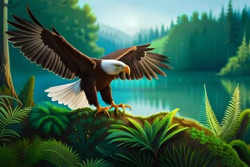 Wildlife in Forest, Eagle