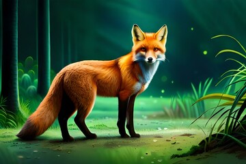 Fototapeta premium Wildlife in Forest, Fox