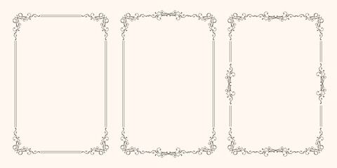 Vector set with swirl frames