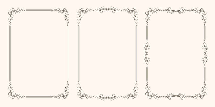 Vector set with swirl frames