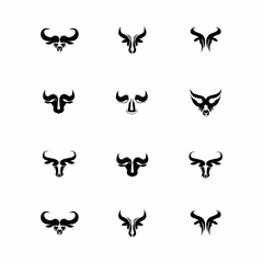 Fototapeta na wymiar set of bulls head logo vrctor icon