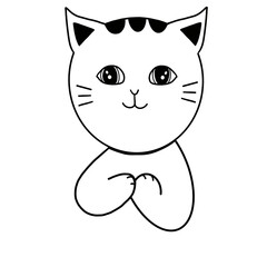 Fototapeta premium A cute little cat with lines created to be able to decorate the work.
